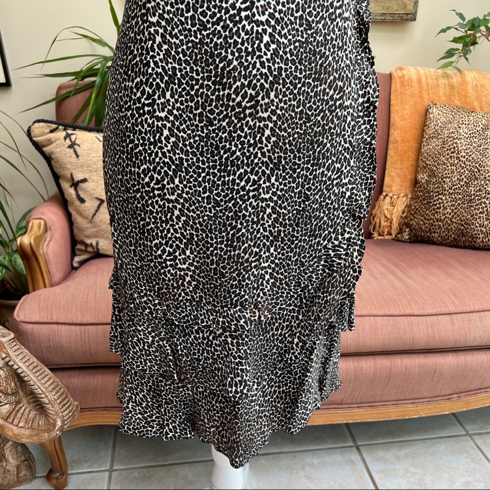 Nanette Lepore Annimal Print Ruffled Skirt Size 12